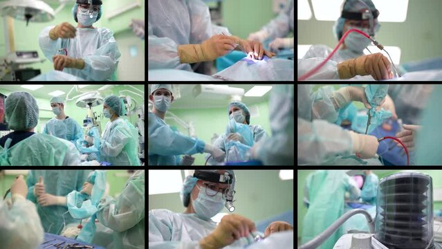Collage surgical endoscopic microsurgery modern innovative medicine