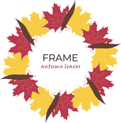 Vector autumn frame. Design for invitation, envelope, card. Vector drawing.