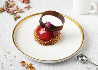 Assorted sweets with a beautiful geometric appearance, with a sophisticated background