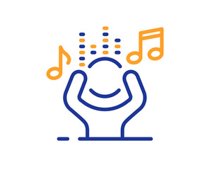 Noise line icon. Listen music sign. Loud singing symbol. Colorful thin line outline concept. Linear style noise icon. Editable stroke. Vector