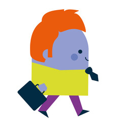 Illustration of a happy businessman walking - business and working design