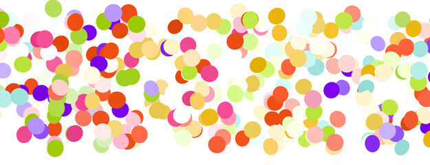 Multicolored paper confetti on transparent background.