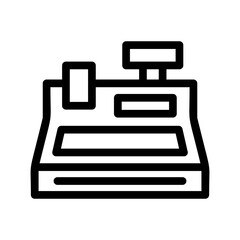 cashier line icon illustration vector graphic