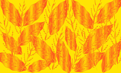 Fototapeta na wymiar Abstract colorful leaves background, fabric design texture illustration, Autumn colors