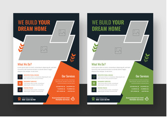 Naklejka premium Creative Construction Flyer Template, Modern Construction Flyer, Print Ready, Home Repair Flyer