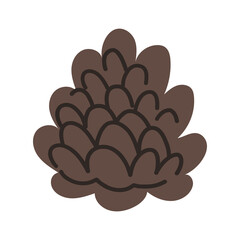 Pine cone. Hand drawn Christmas winter illustration