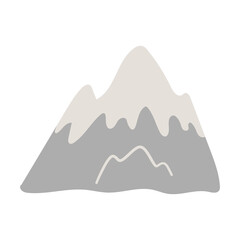 Fototapeta na wymiar Snow covered mountain peak. Hand drawn illustration