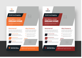 Obraz premium Construction Renovation Flyer Template, Home Improvement Flyer, Home Repair Flyer, Construction Company