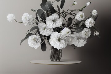 Bouquet of elegant white flowers in a vase
