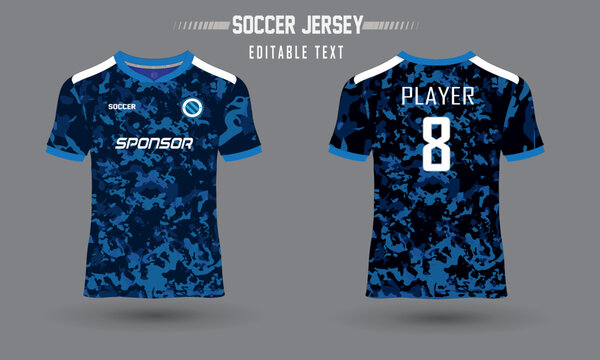 Soccer Sports Jersey and T-shirt design mockup vector template