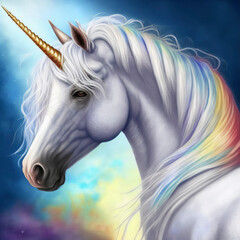 Naklejka na ściany i meble rainbow unicorn