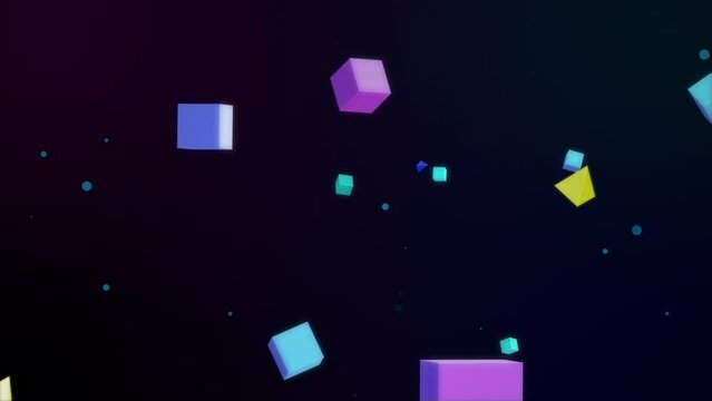 Geometry 3D shape particles fly looped background 4K