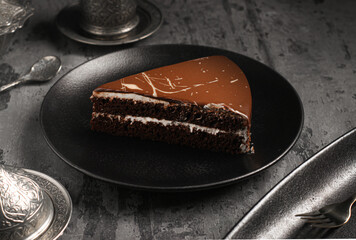 Delicious granular cake with its distinctive and beautiful layers