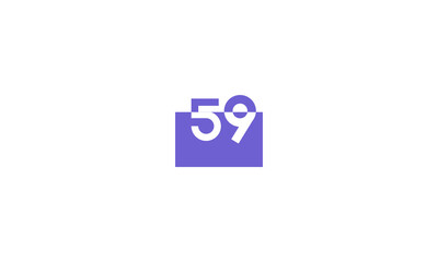 59 Number Purple Fresh Minimal Logo