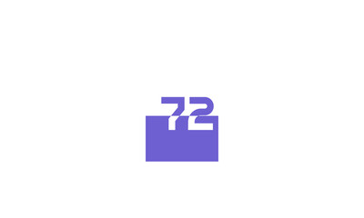 72 Number Purple Fresh Minimal Logo