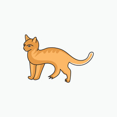 Cat vector art illustration on white background