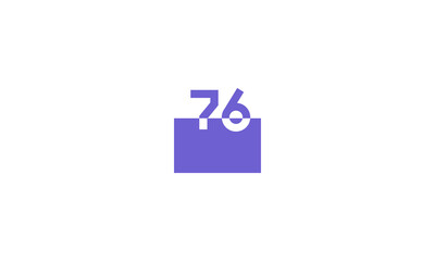 76 Number Purple Fresh Minimal Logo