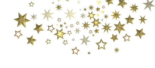 Holiday golden decoration, glitter frame isolated