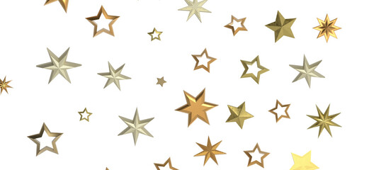 Holiday golden decoration, glitter frame isolated