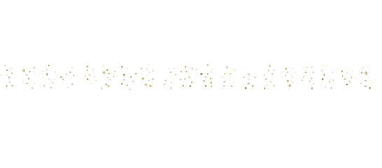 Banner with golden decoration. Festive border with falling glitter dust and stars.