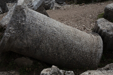 Antique column in Turkey, ancient greek architecture
