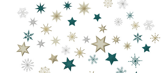 Christmas Card - Snowflakes Of Paper In Frame
