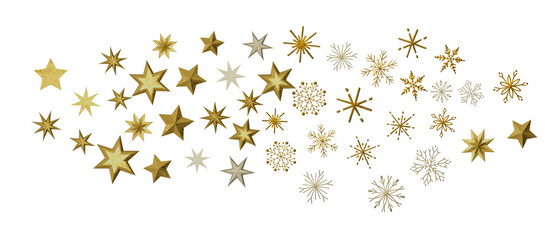 Snowflakes and bokeh lights on the blue Merry Christmas background. 3D render