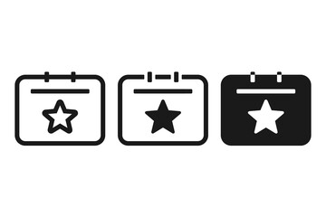 Calendar star icon. Illustration vector