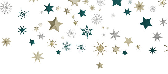 Snowflakes and bokeh lights on the blue Merry Christmas background. 3D render