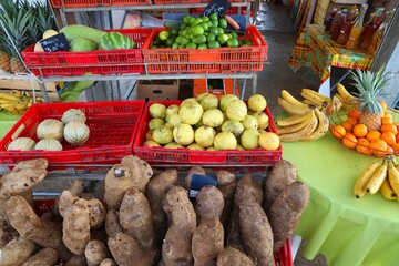 Guadeloupe fruit and vegetables local market