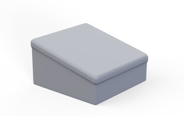 Booth or kiosk with rollup 3d render