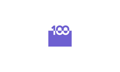Obraz premium 100 Number Purple Fresh Minimal Logo