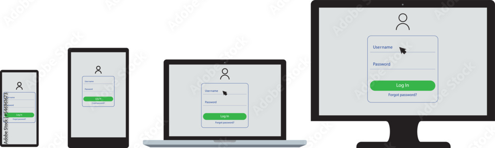 Poster vector illustration of online registration, user secure login and password for ui, mobile app, web