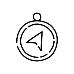 Compass doodle icon. Hand drawn black sketch. Vector Illustration.