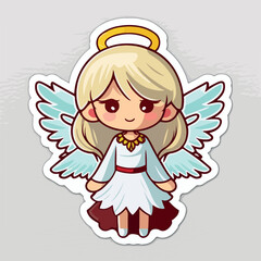 Christmas angel cartoon sticker, xmas wings angel stickers collection. New-year collection