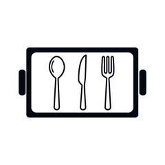 Tray icon vector logo design template