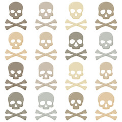 Fototapeta premium Set of Skull and Crossbones isolated on white background