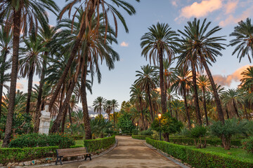 Naklejka na ściany i meble Palermo, Italy at Villa Bonnano Public Gardens