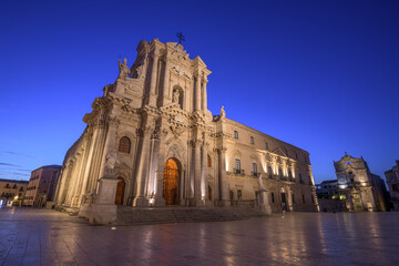 Fototapeta na wymiar Cathedral of Syracuse in Syracuse, Sicily