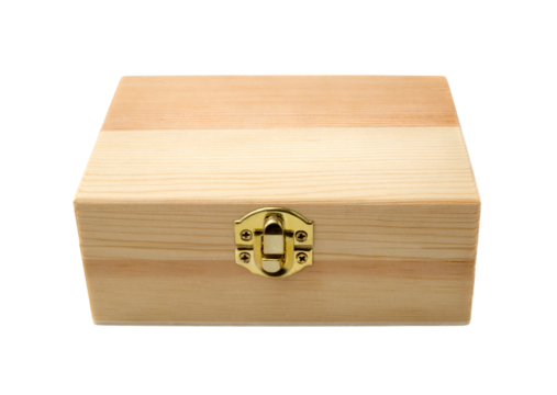 small wooden box isolated, png file