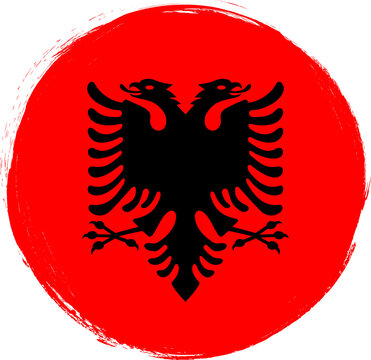 "Flamuri i Shqip&euml;ris&euml;" - Flag of Albania, print with grunge texture