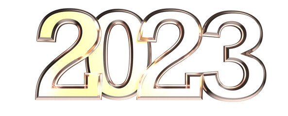 Typography design of 2023 with 3d style design