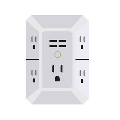 USB Wall Charger, Surge Protector, QINLIANF  Outlet Extender with USB Charging Ports 3-Sided Power Strip Multi Plug Outlets Wall Adapter Spaced vector design.