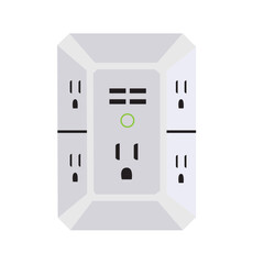 USB Wall Charger, Surge Protector, QINLIANF  Outlet Extender with USB Charging Ports 3-Sided Power Strip Multi Plug Outlets Wall Adapter Spaced vector design.