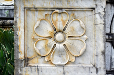 Decorative marble flower in Petropolis, Rio de Janeiro, Brazil