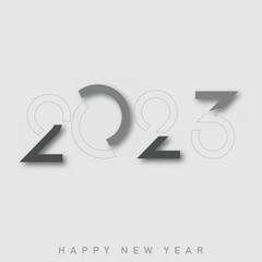 Happy New Year 2023 text typography design. Vector