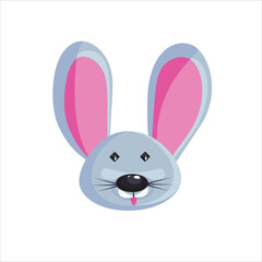 Rabbit head. Color illustration of an animal. Vector. CMYK color.