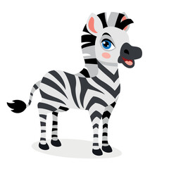 Naklejka na ściany i meble Cartoon Illustration Of A Zebra