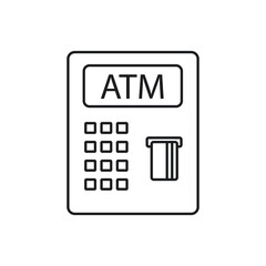 Atm linear icon. Modern outline Atm logo concept on white background from Cryptocurrency economy and finance collection