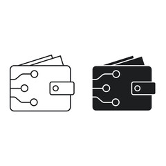 Digital wallet icon. illustration of symbol design for digital economy. Cryptocurrency concept.